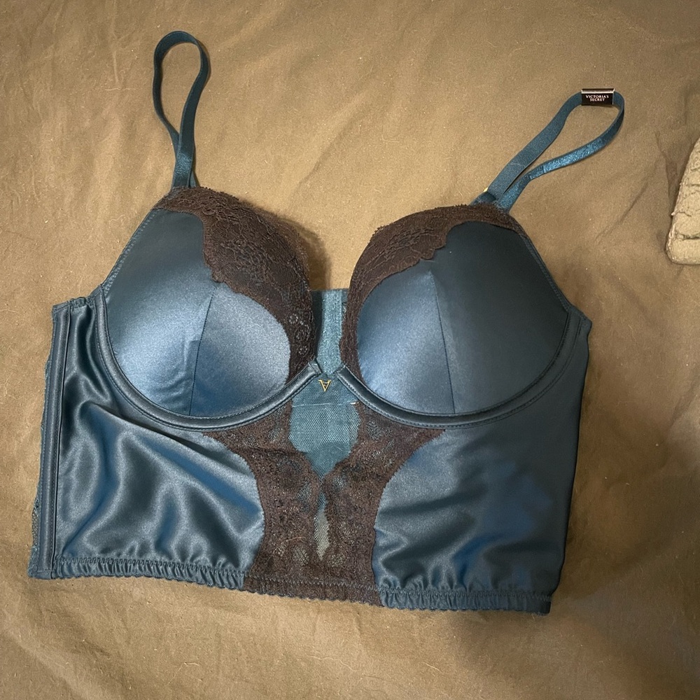 Teal Lace Trim Bralette